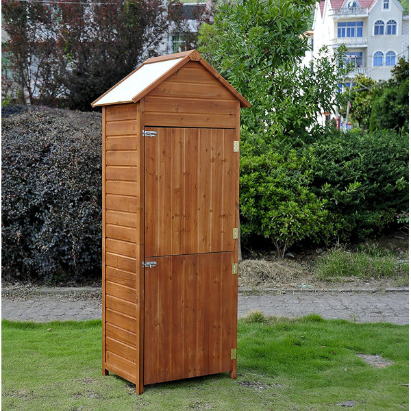 outsunny 3 ft. w x 2 ft. d tongue and groove apex wooden
